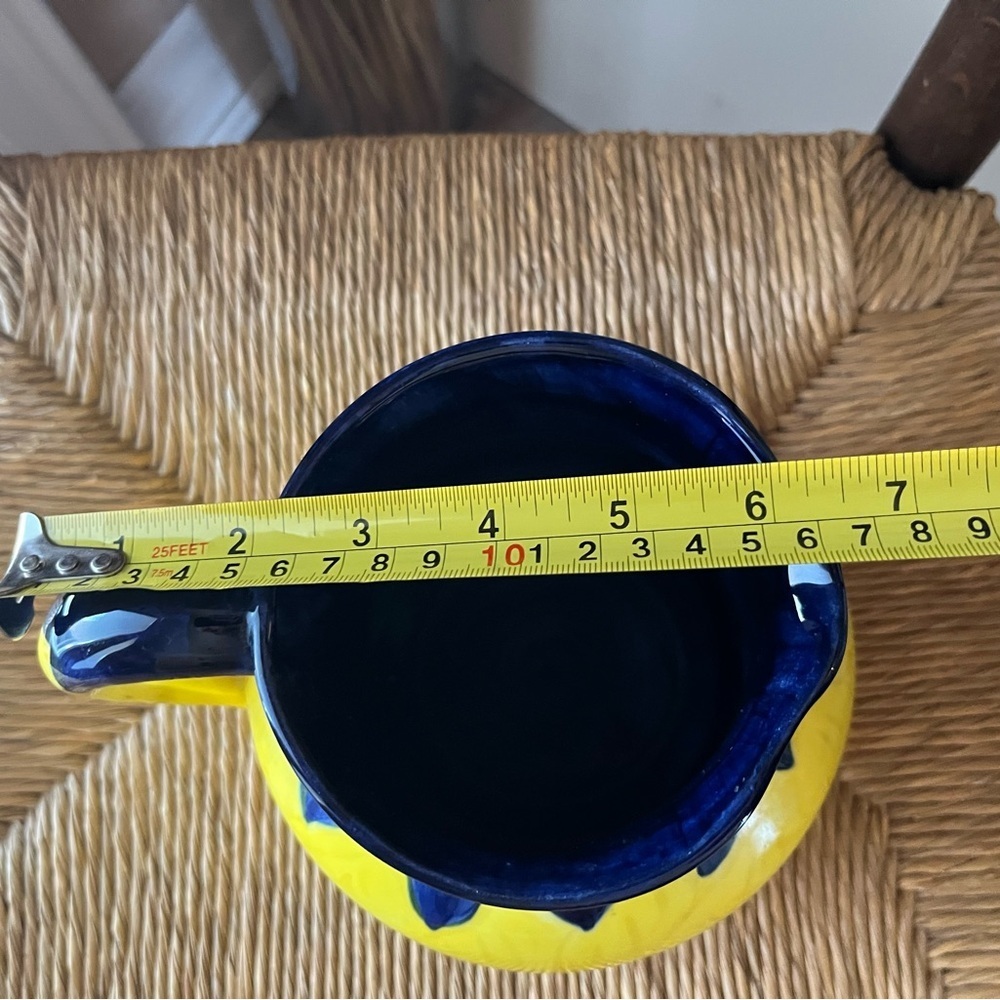 Cynthia Cupples Pottery Signed Rare Vintage Jug Blue and Yellow pitcher CANADA - Picture 6 of 9